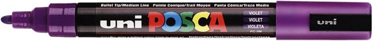 Paintmarker Uni POSCA PC5M medium paars | 6 stuks